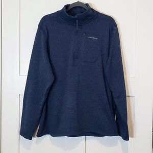 Eddie Bauer 1/4 Zip Pullover Knit Sweater Jacket  Size XL Blue